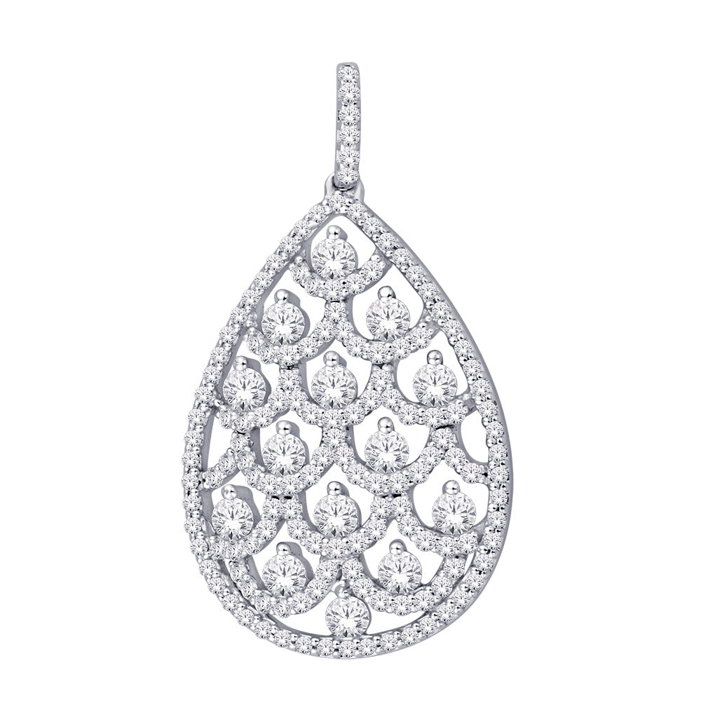 14K White Gold 1 2/5 ct.tw. Diamond Fashion Pendant