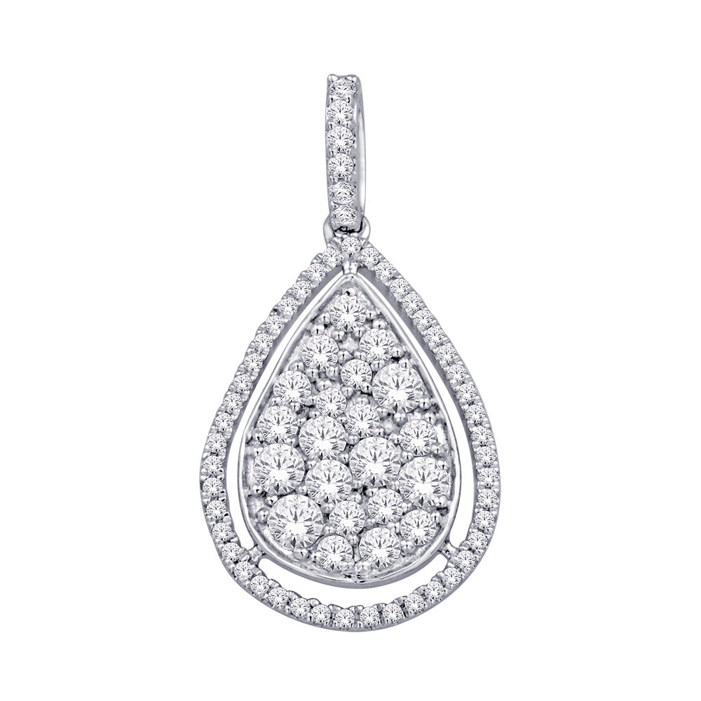 14K White Gold 3/5 ct.tw. Diamond Fashion Pendant