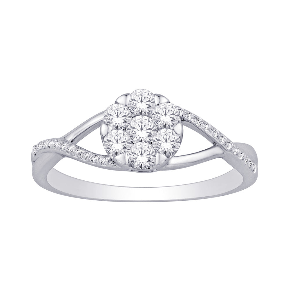 14K White Gold 1/2 ct.tw. Diamond Fashion Ring