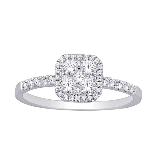 14K White Gold 1/2 ct.tw. Diamond Fashion Ring