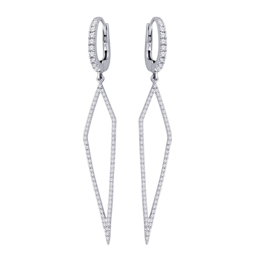 14K White Gold 2/5 ct.tw. Diamond Dangles Earring