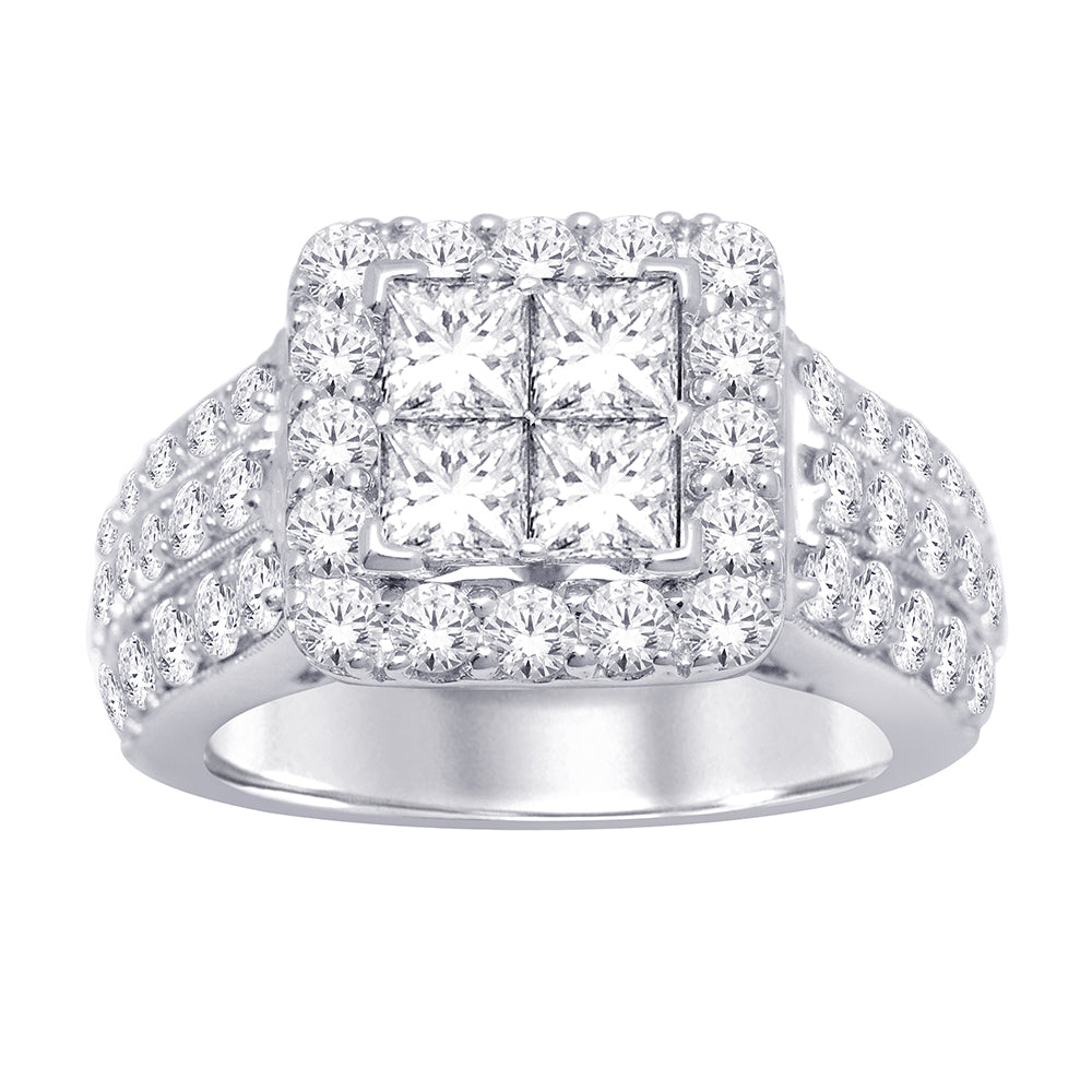 14K White Gold 4 1/2 ct.tw. Diamond Bridal Ring