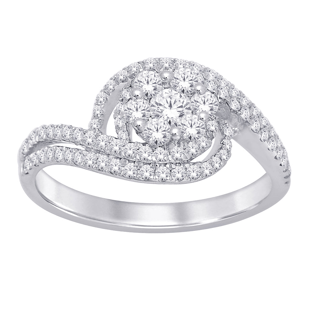 14K White Gold 3/4 ct.tw. Diamond Fashion Ring