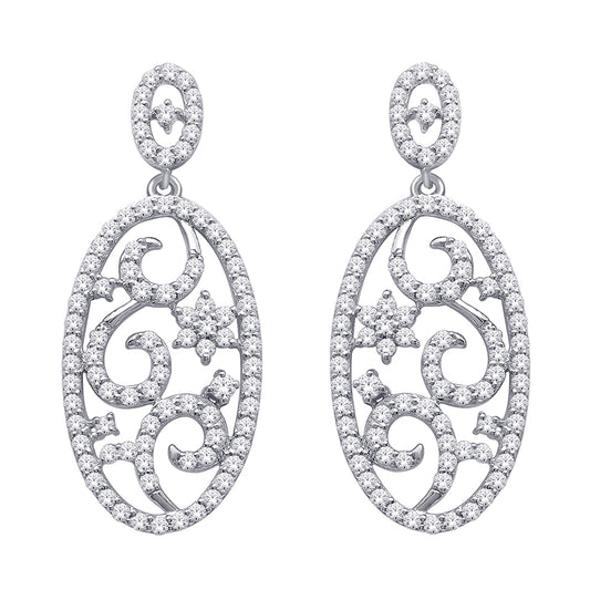 14K White Gold 1 1/4 ct.tw. Diamond Fashion Earrings