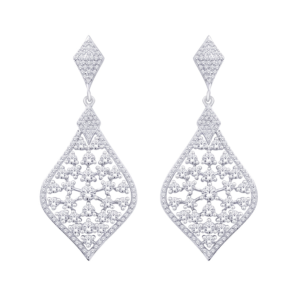 14K White Gold 2 1/2 ct.tw. Diamond Fashion Earrings