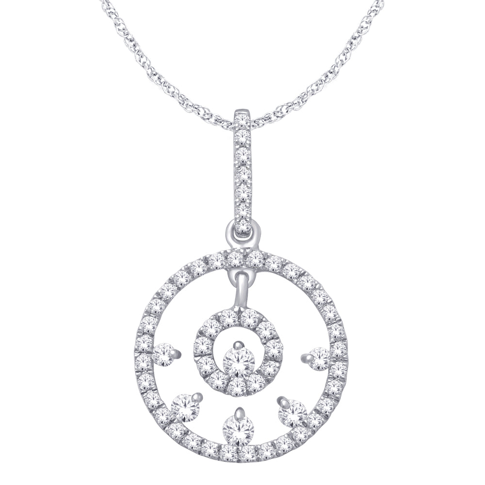 14K White Gold 2/5 ct.tw. Diamond Fashion Pendant