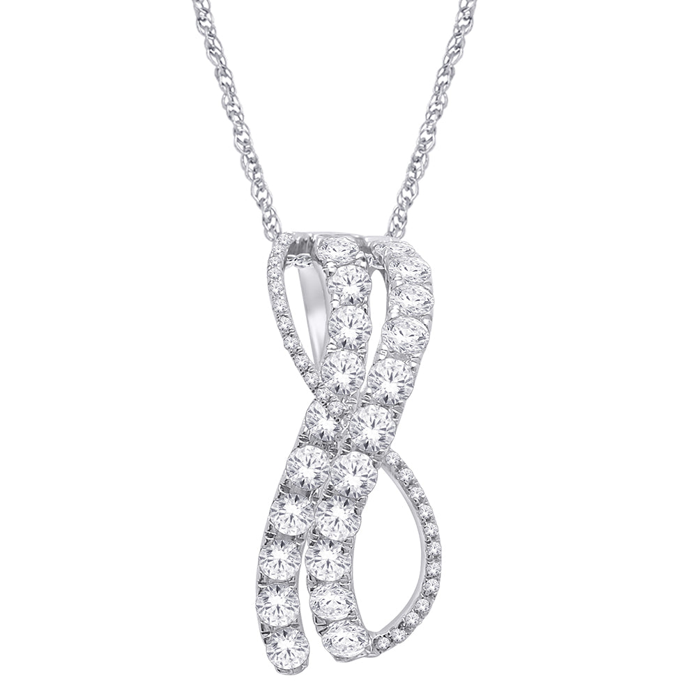 14K White Gold 7/10 ct.tw. Diamond Fashion Pendant