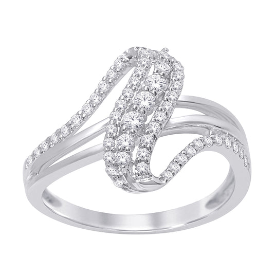 14K White Gold 2/5 ct.tw. Diamond Fashion Ring