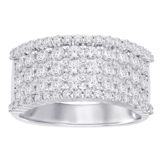 14K White Gold 1 1/2 ct.tw. Diamond Band