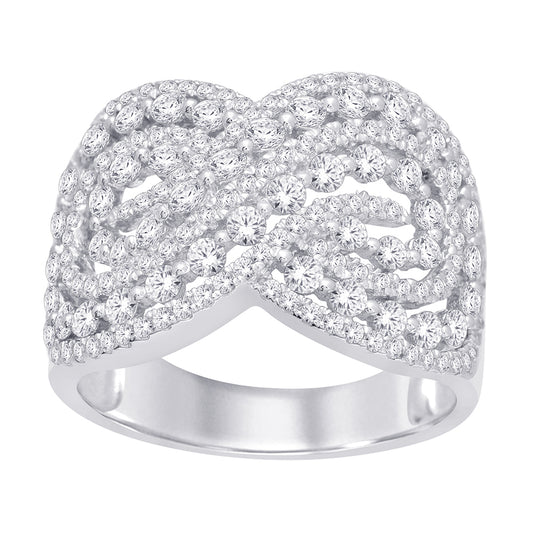 14K White Gold 1 7/10 ct.tw. Diamond Band