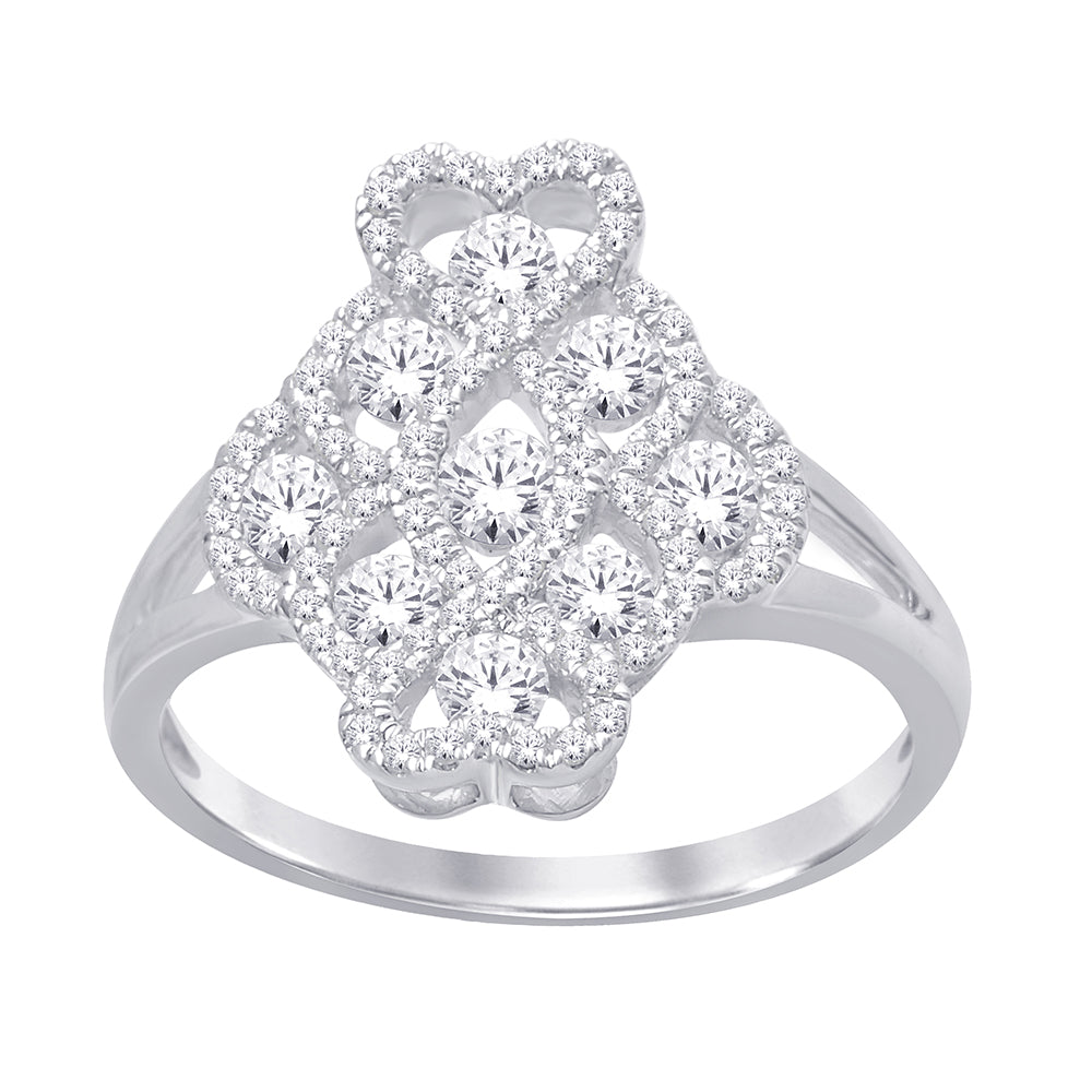 14K White Gold 1 ct.tw. Diamond Fashion Ring