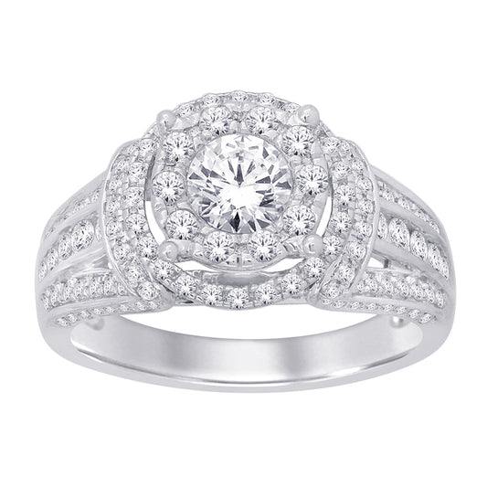 14K White Gold 1 1/20 ct.tw. Diamond Engagement Ring