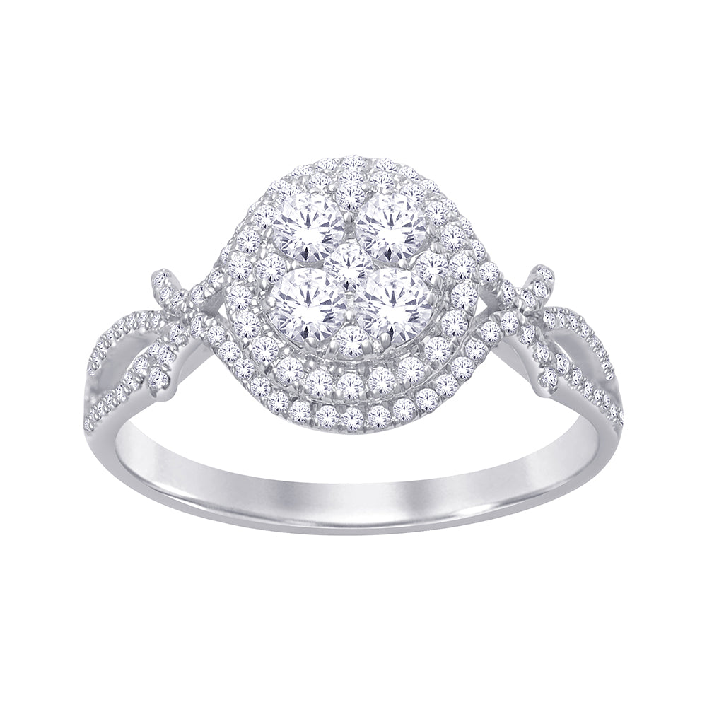 14K White Gold 3/4 ct.tw. Diamond Fashion Ring