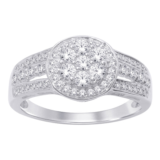 14K White Gold 3/4 ct.tw. Diamond Engagement Ring