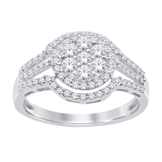 14K White Gold 3/4 ct.tw. Diamond Fashion Ring