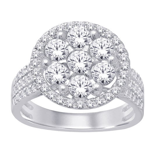 14K White Gold 2 ct.tw. Diamond Engagement Ring