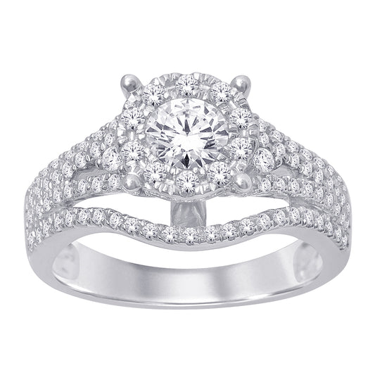 14K White Gold 1 1/5 ct.tw. Diamond Engagement Ring