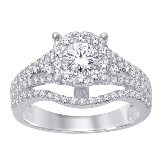 14K White Gold 1 ct.tw. Diamond Engagement Ring