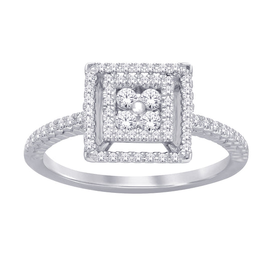 14K White Gold 1/3 ct.tw. Diamond Fashion Ring