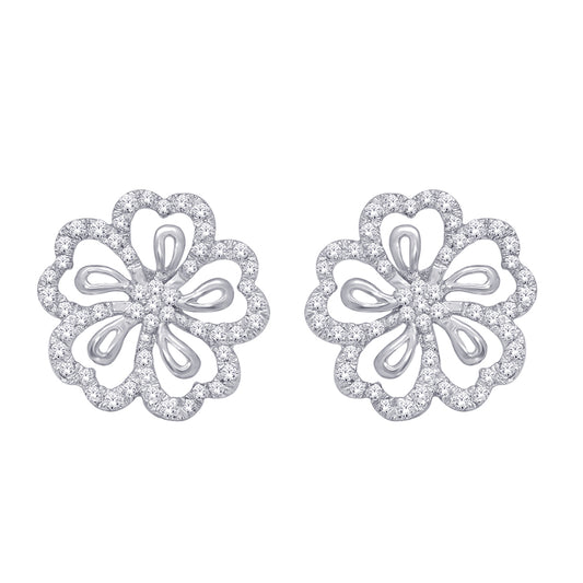 14K White Gold 1/2 ct.tw. Diamond Fashion Earrings
