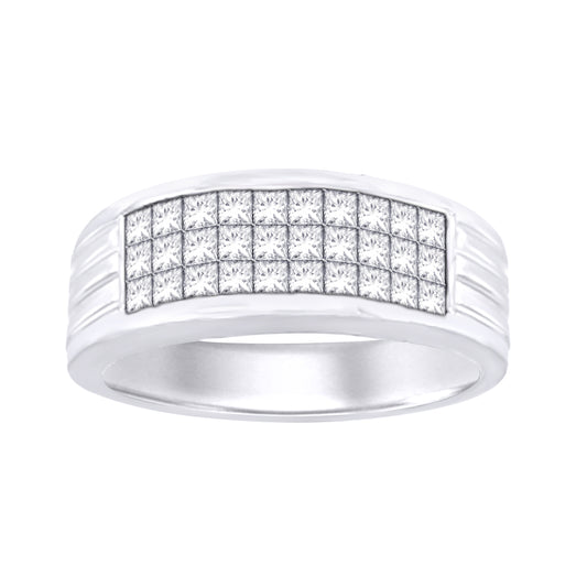 14K White Gold 1 1/20 CT Diamond Band