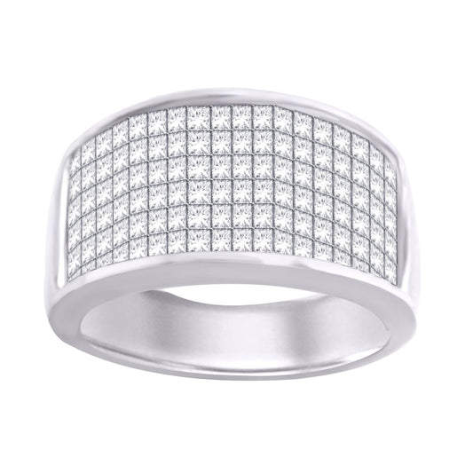 14K White Gold 2 1/4CT Diamond Mens Ring