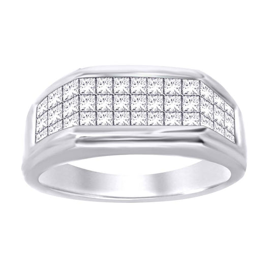 14K White Gold 1 1/20 CT Diamond Mens Ring