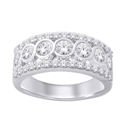 14K White Gold 1 1/2 ct.tw. Diamond Band