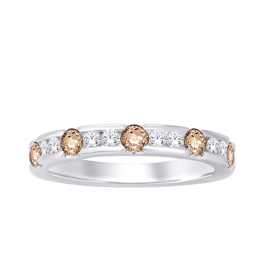 14K White Gold 3/4 ct.tw. Diamond Machine Band