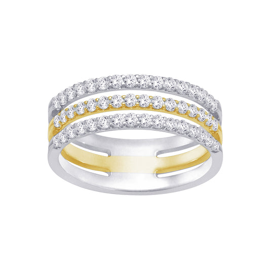 14K White Gold 3/4 ct.tw. Diamond Machine Band