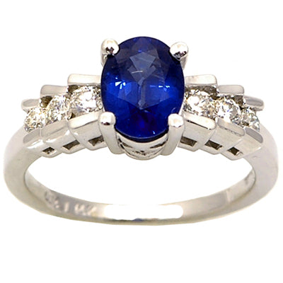 Gold Sapphire And Diamond Ring