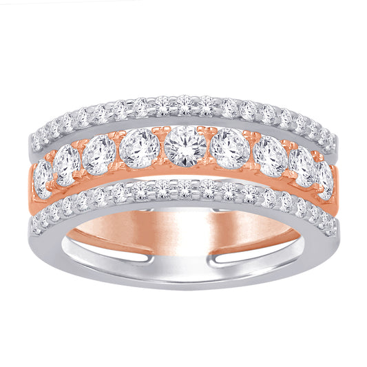 14K White Gold 1 1/2 ct.tw. Diamond Machine Band