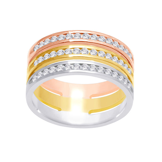 14K White Gold 1/2 ct.tw. Diamond Machine Band