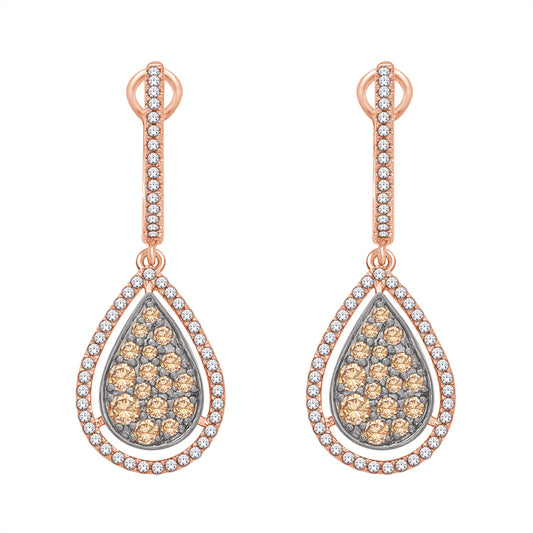 14K White Gold 9/10 ct.tw. Diamond Fashion Earring