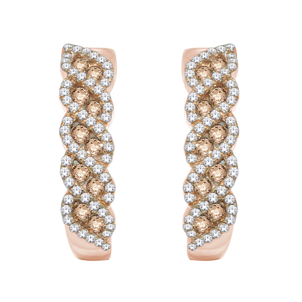 14K White Gold 7/10 ct.tw. Diamond Fashion Earrings