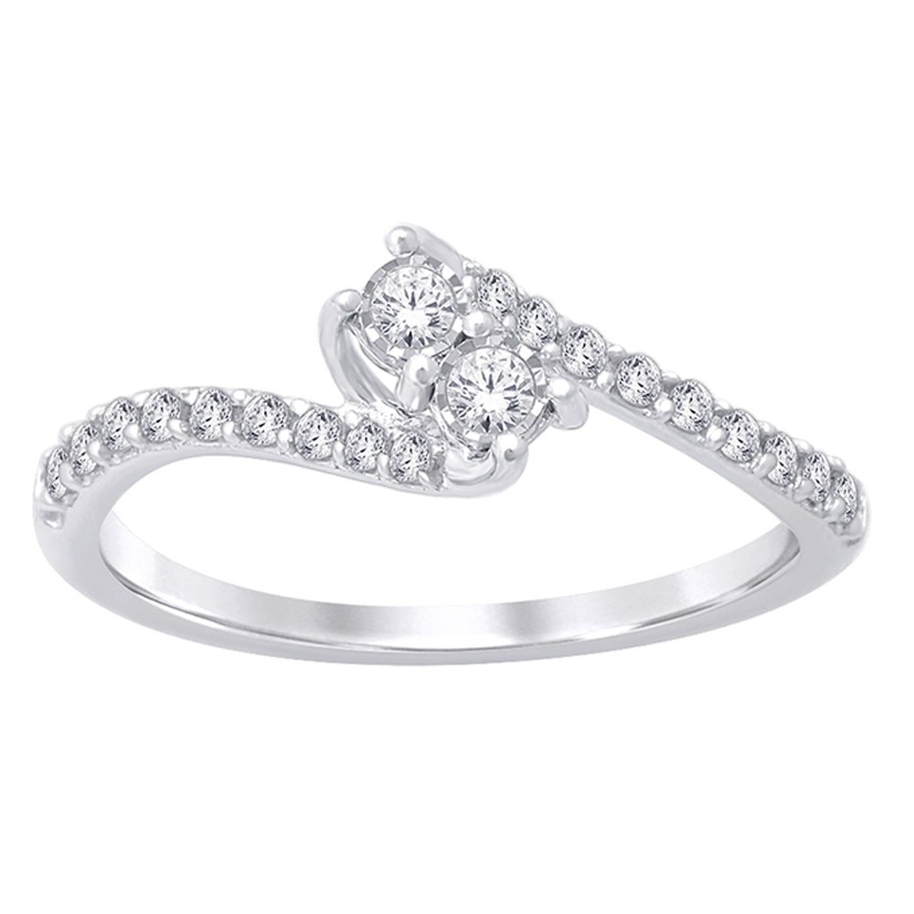 14K White Gold 3/5 ct.tw. Diamond Fashion Ring