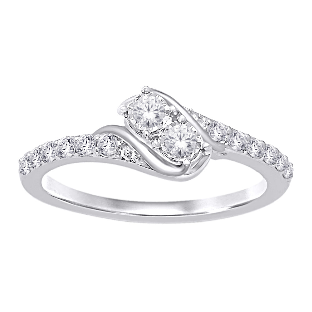 14K White Gold 3/5 ct.tw. Diamond Fashion Ring