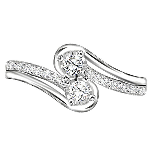 14K White Gold 1/3 ct.tw. Diamond Fashion Ring