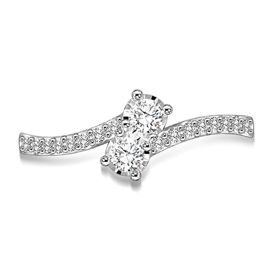 14K White Gold 1/3 ct.tw. Diamond Fashion Ring