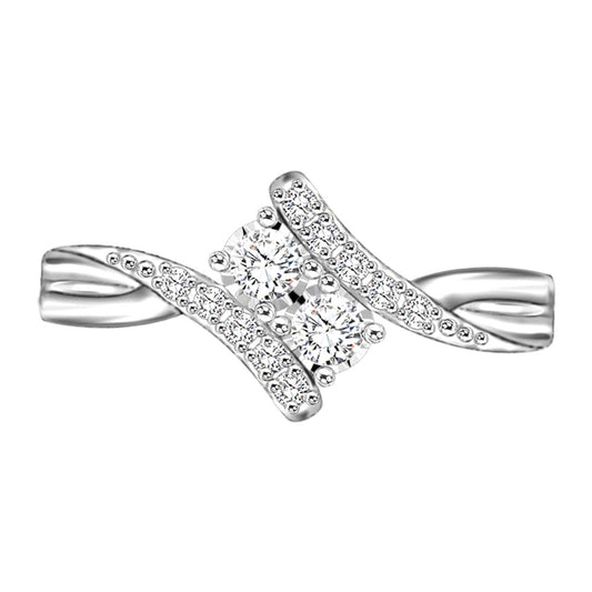 14K White Gold 1/3 ct.tw. Diamond Fashion Ring