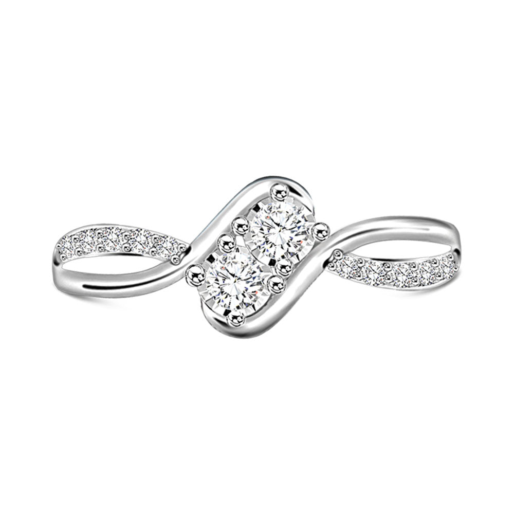 14K White Gold 1/3 ct Diamond Fashion Ring