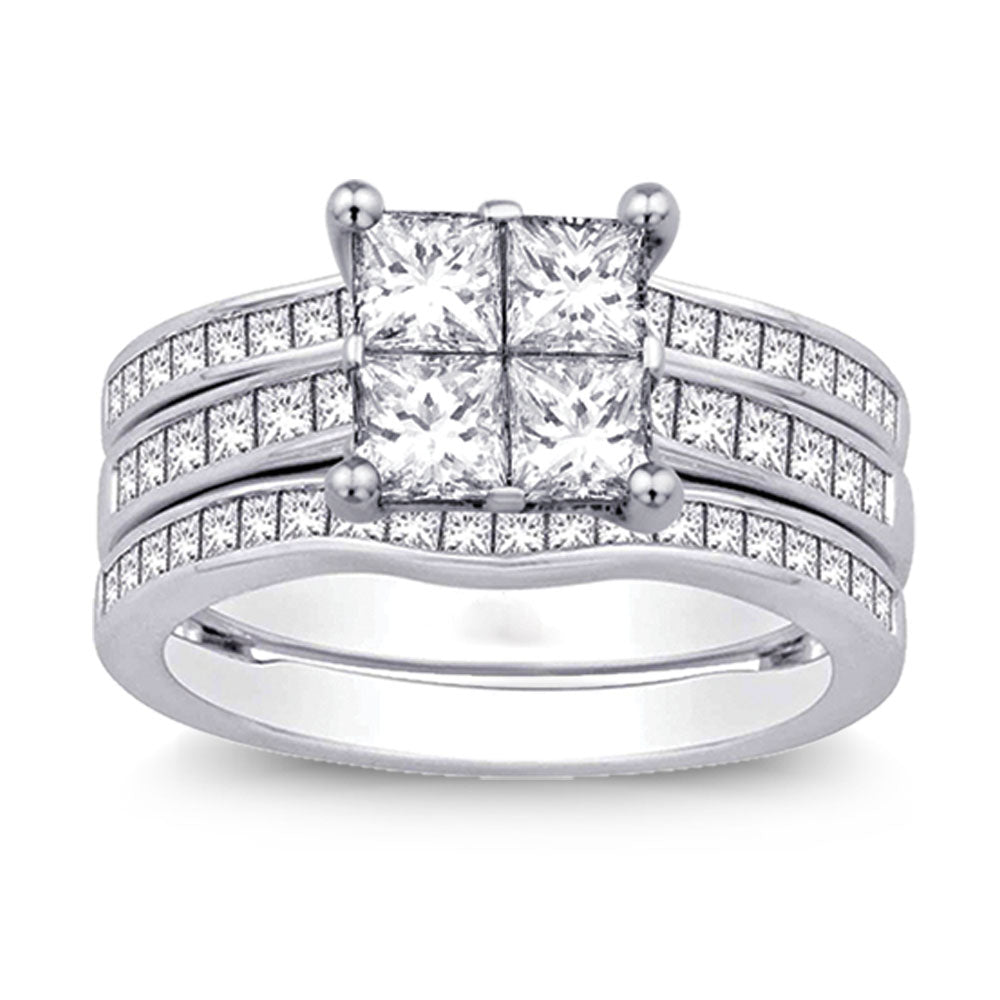 14K White Gold 1 5/8 Ct.tw Diamond Enhancer Bridal