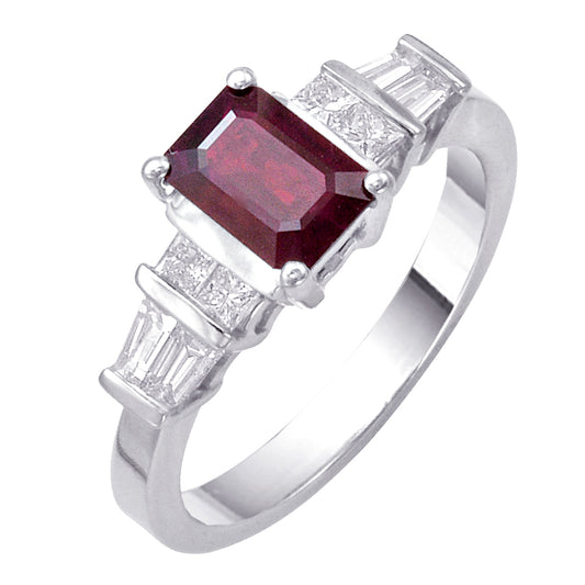 Gold Ruby and Diamond Ring