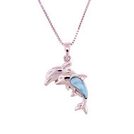 Beautiful Larimar Pendant in Sterling Silver