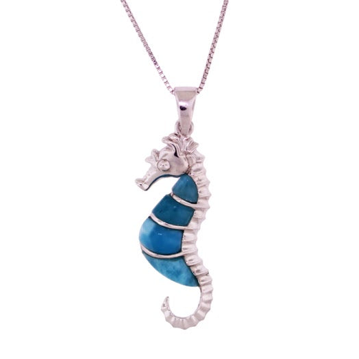 Beautiful Larimar Pendant in Sterling Silver