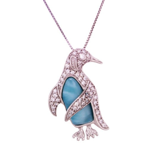 Beautiful Larimar Pendant in Sterling Silver