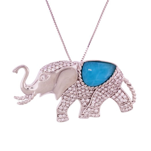 Beautiful Larimar Pendant in Sterling Silver