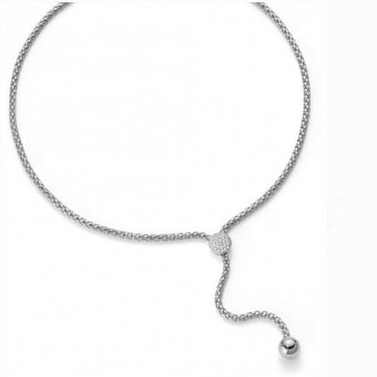 Fope Flex-it Solo 18ct White Gold Necklace With Diamond Set Rondels