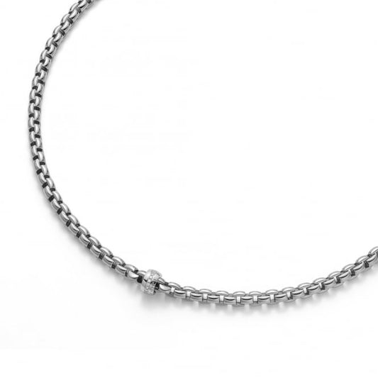 Fope Flex'it Eka 18ct White Gold Necklace With Diamond Rondel
