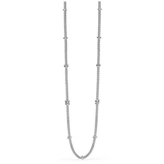 Fope Fope Prima 18ct White Gold 90cm Necklace With Diamond Rondels